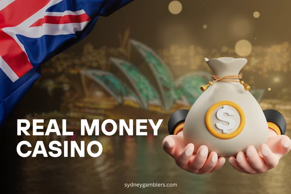 hands with money and australian flag on the sydney background