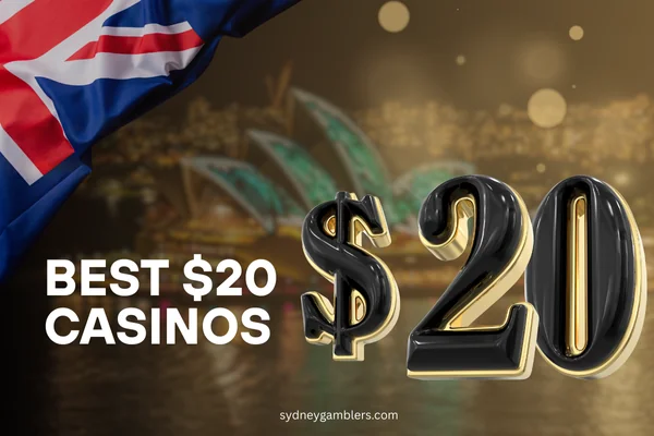 black 20 dollar and australian flag on the sydney background