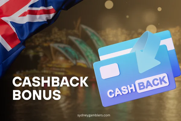 blue cashback cards and australian flag on the sydney background