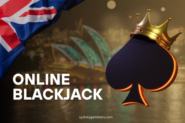 black pique with crown and australian flag on the sydney background