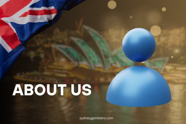 person icon and australian flag on the sydney background